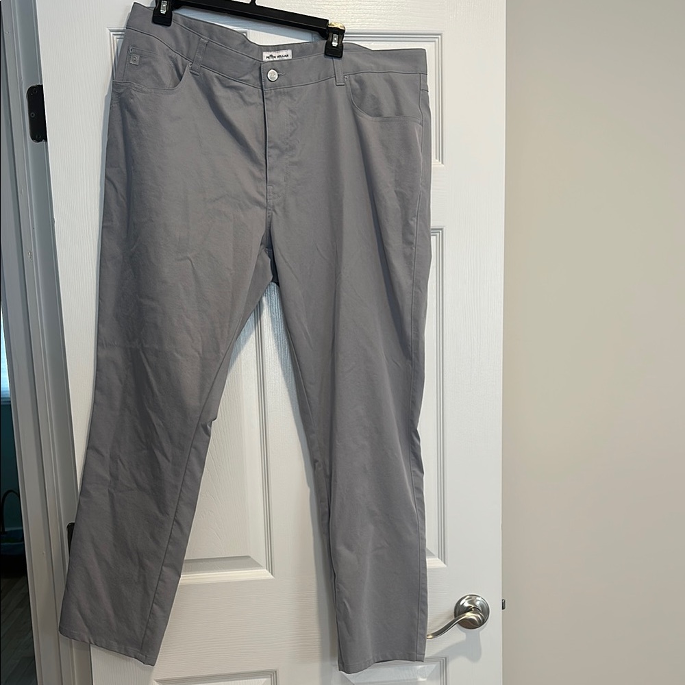 Peter Millar Men's Gray Pants, Size 40/32, eb66 Performance Five-Pocket Pant